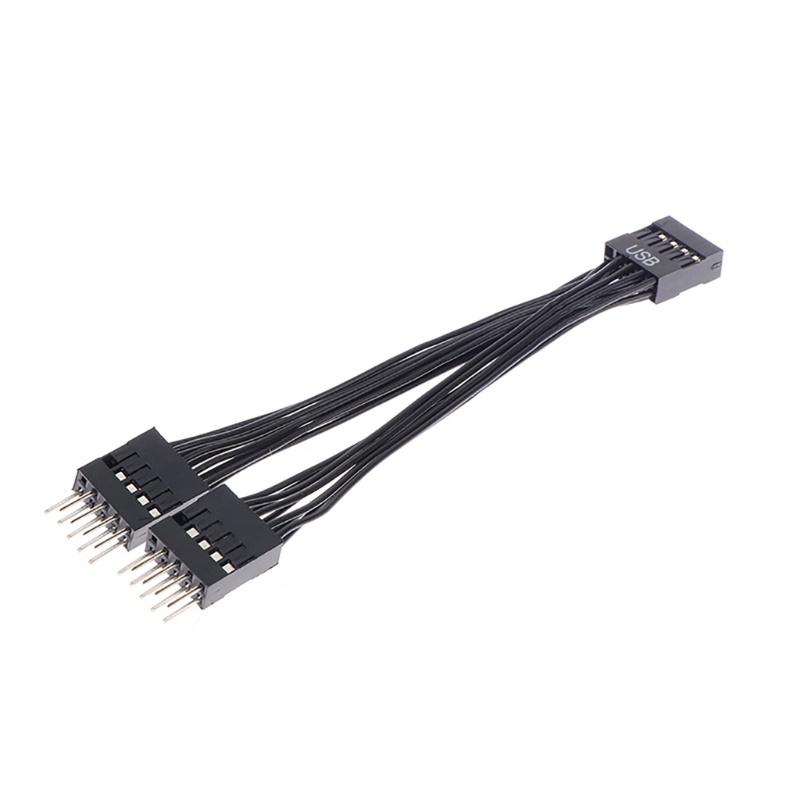 Btsg 1PC 9Pin Motherboard Komputer Kabel Ekstensi USB 1female To 2 Male Y Splitter