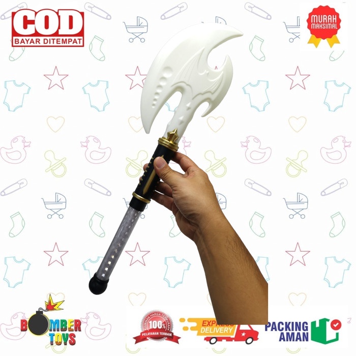 MAINAN ANAK KAMPAK SAMURAI LED COSPLAY LAMPU BATERAI 3D LED AXE SWORD PEDANG NYALA