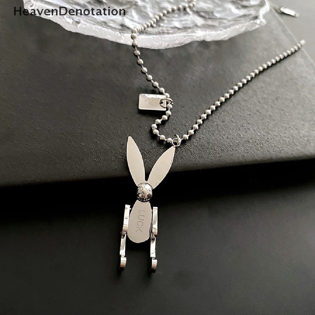 [HeavenDenotation] Trendy Kelinci Liontin Kalung Baja Titanium Gothic Pecinta Liontin Keberuntungan Kelinci Perhiasan Untuk Wanita Aksesoris Fashion HDV