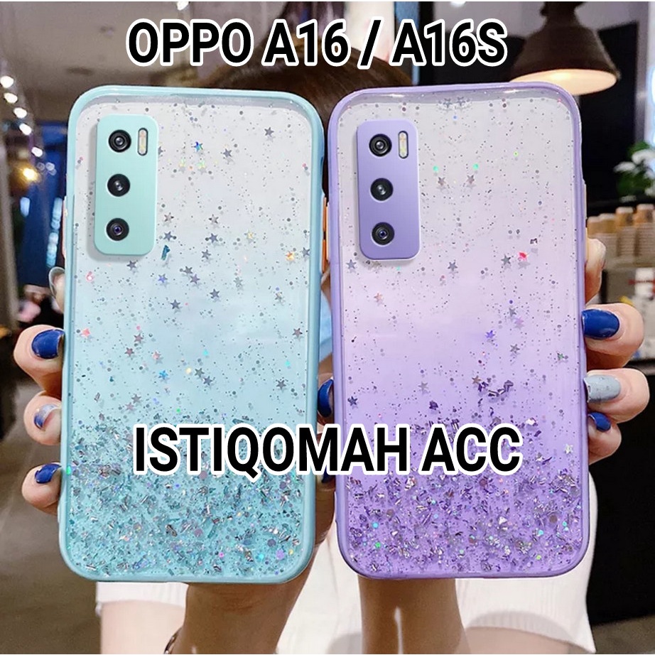 SOFTCASE GLITER ( OPPO A16 / OPPO A16S / A54S) TERBARU CASE DOVE GLITER FUZE TRANSPARAN DENGAN PROTE