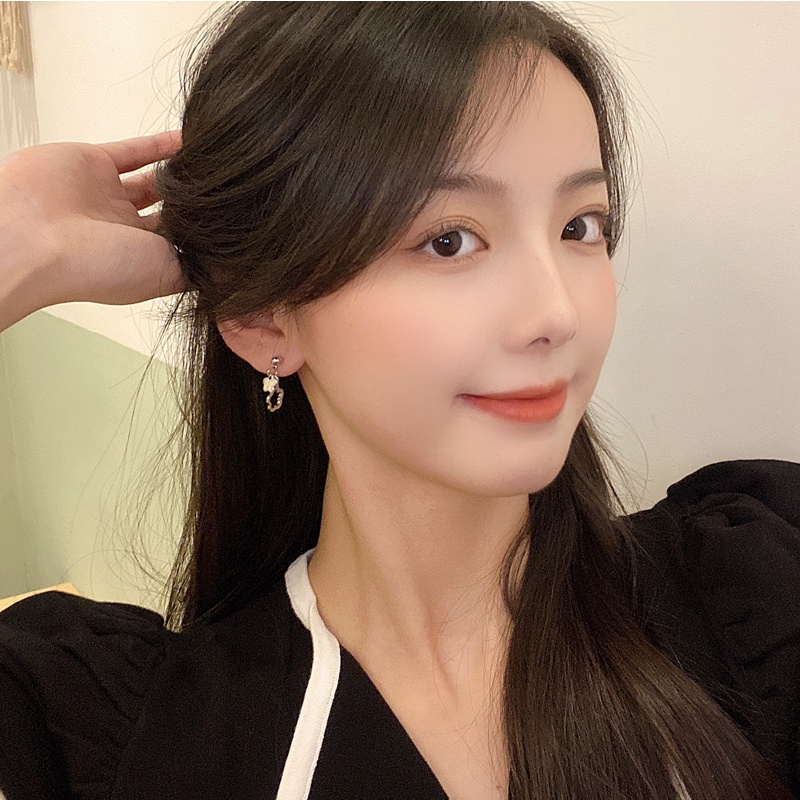 Roselife Korea Perak Berongga Bunga Menjuntai Stud Anting Untuk Wanita Gadis Indah Awan Stud Earring Fashion Telinga Perhiasan