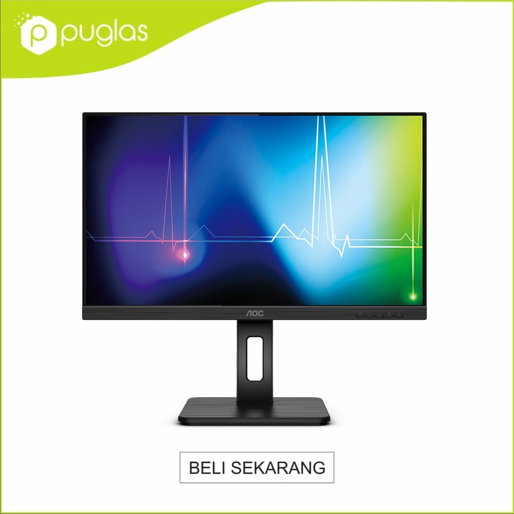 Monitor LED AOC Q24P2C IPS 24" QHD 75Hz USB-C HDMI DP For Laptop PC Komputer