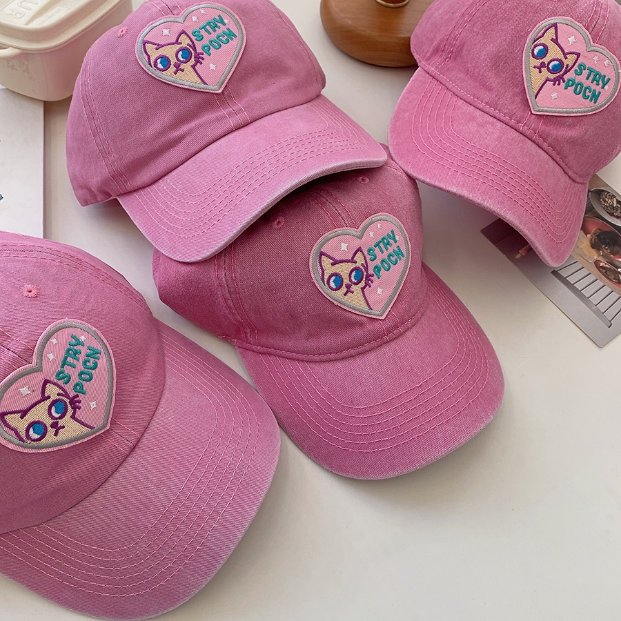 Topi Baseball Pink Retro Versi Korea Tabir Surya Atas Lembut