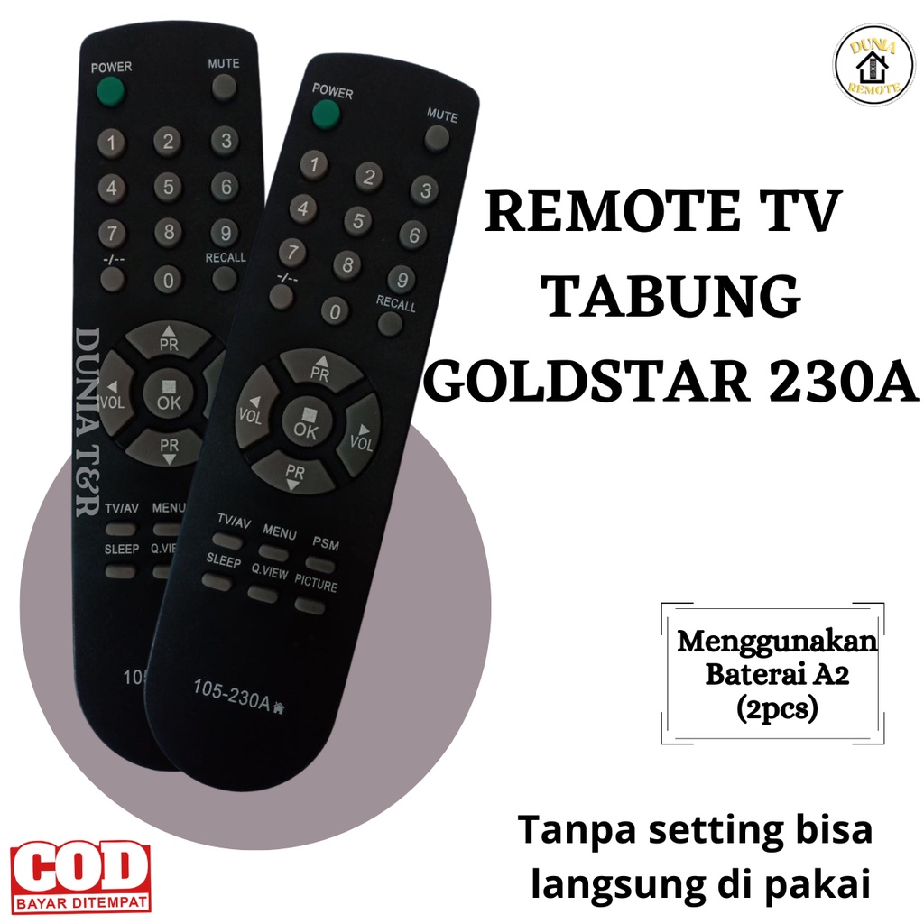 Remot Remote TV LG Tabung Goldstar 230A tanpa setting