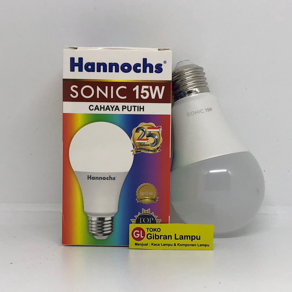 Lampu LED Hannochs Sonic Watt Kecil 3w 5w 7w 9w 12w 15w - LED Bulb Hannochs Cahaya Putih Daylight