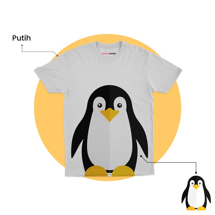 Kaos Anak Motif Safari - Penguin - Putih, 1