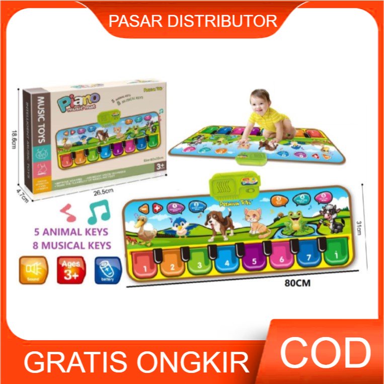 Mainan Anak PIANO MUSIC MAT Playmat Karpet Piano Musik Bayi Animal Mat