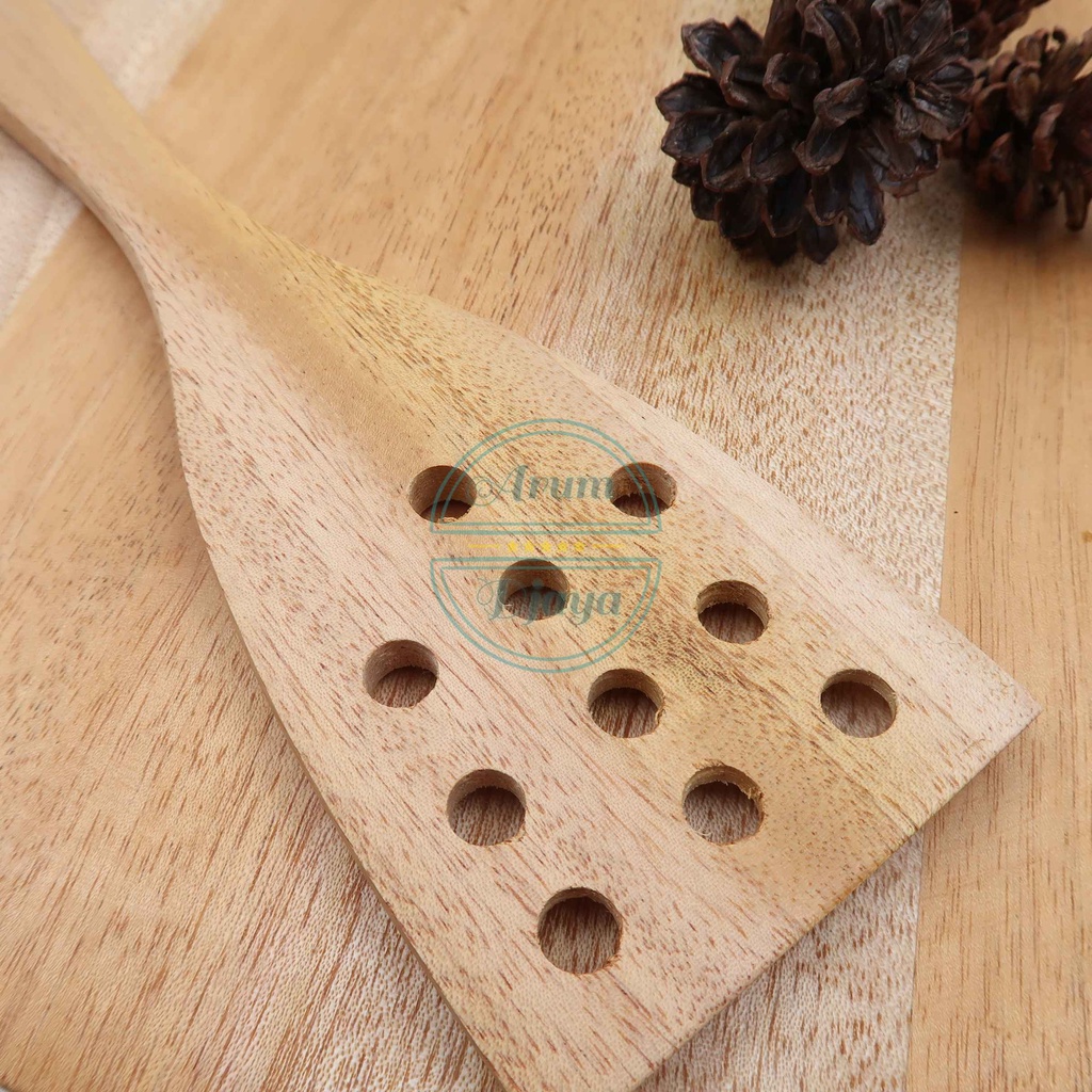 Spatula Kayu Lubang / Sotel Kayu Besar Lubang/ Spatula Lubang Wooden Spatula