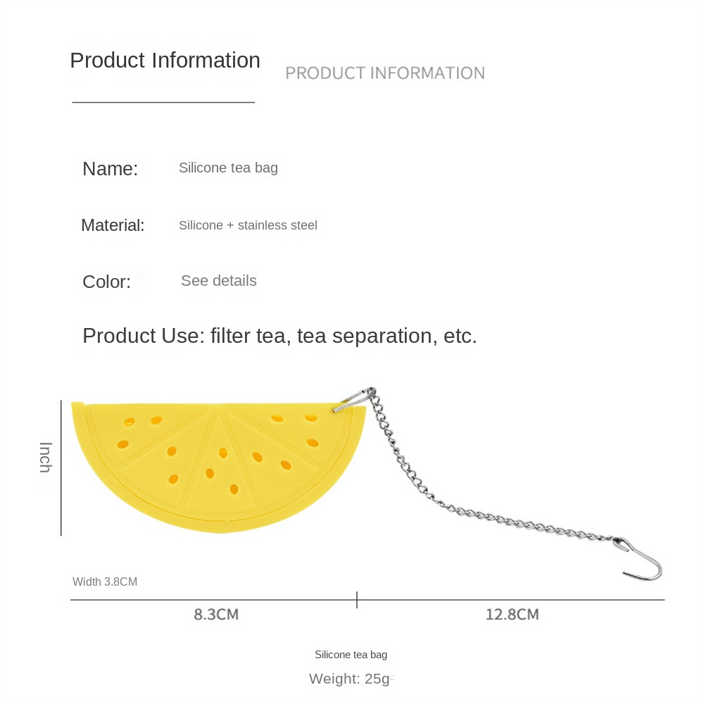 ღ Silikon Lemon Slice Teh Kebocoran Teh Celup Ketel Teh Daun Saringan Ball Pemegang Herbal Spice Filter Teh Teko Alat dapur Aksesori untuk Minum
