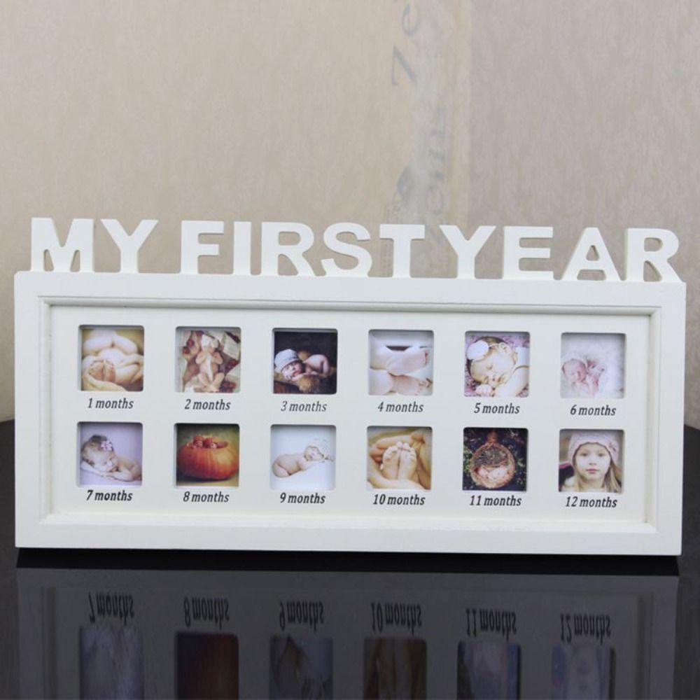 [Elegan] Frame Mengenang Tempat Foto Kreatif 0-12 Bulan Gambar Souvenir Anak Bayi Pertumbuhan Gantung Dinding Bingkai Foto Tumbuh Memory Gift Barang Bayi Bingkai Foto