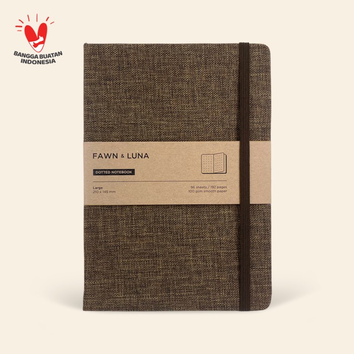 

Best Seller A5 Notebook - Plain / Dotted Paper - Abbey Brown Fabric