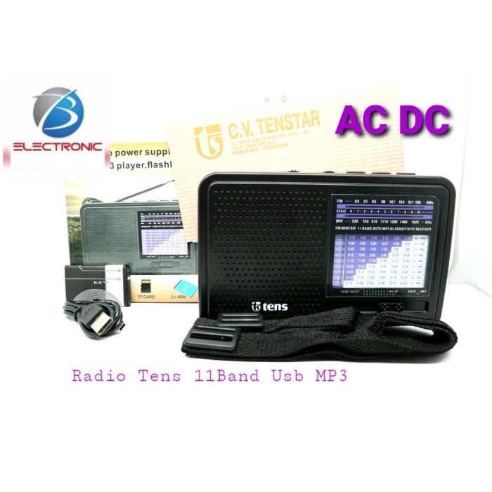 Tens Radio 11 Band Ac/Dc Micro Sd/Usb Mp3 Tens Tsr-823 Am Fm