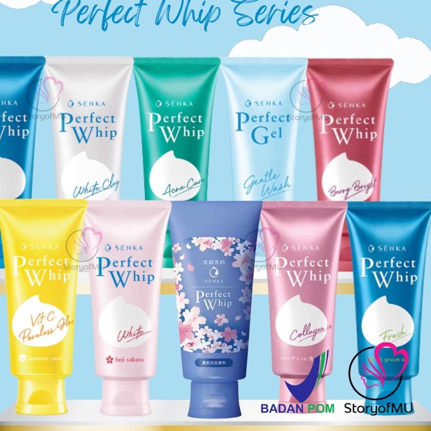 ✨New✨ [BPOM] SENKA Perfect Whip | White Clay | Vibrant | Fresh Anti Shine | Sakura | Acne Care | Col
