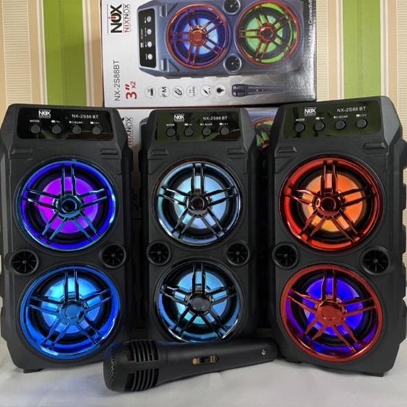 ♠ Speaker bluetooth karaoke nixnox NX 2S88BT speaker karaoke termurah FREE MIC ➱
