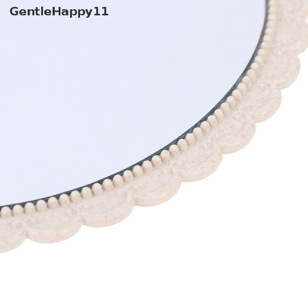 Gentlehappy Vintage Ukir Handheld Vanity Mirror Cermin Rias Tangan Gagang Cermin Kosmetik id