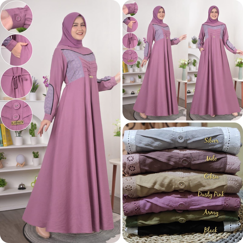 BAJU GAMIS ALISA LINEN CRESPO | GAMIS SYAR&quot;I