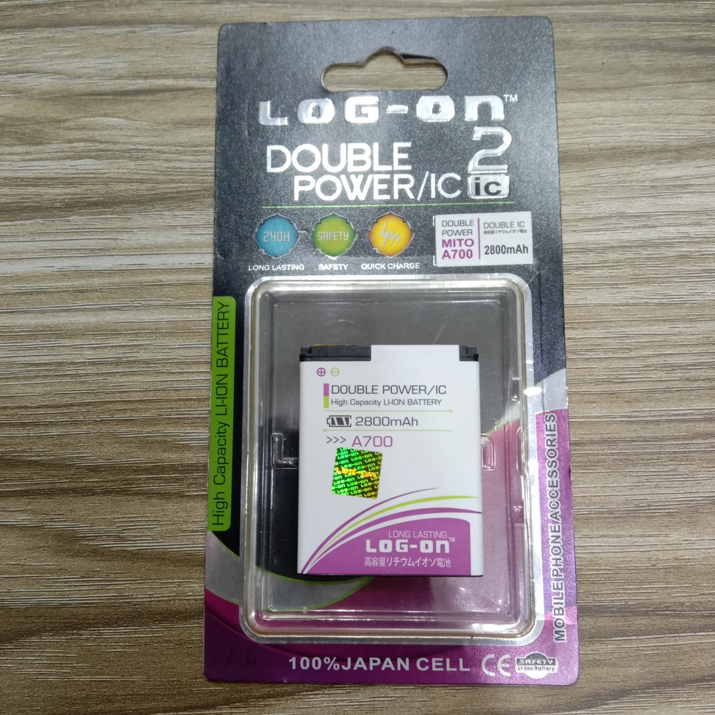 BATERAI LOG ON DOUBLE POWER MITO FANTASY MINI A700 BA-00089