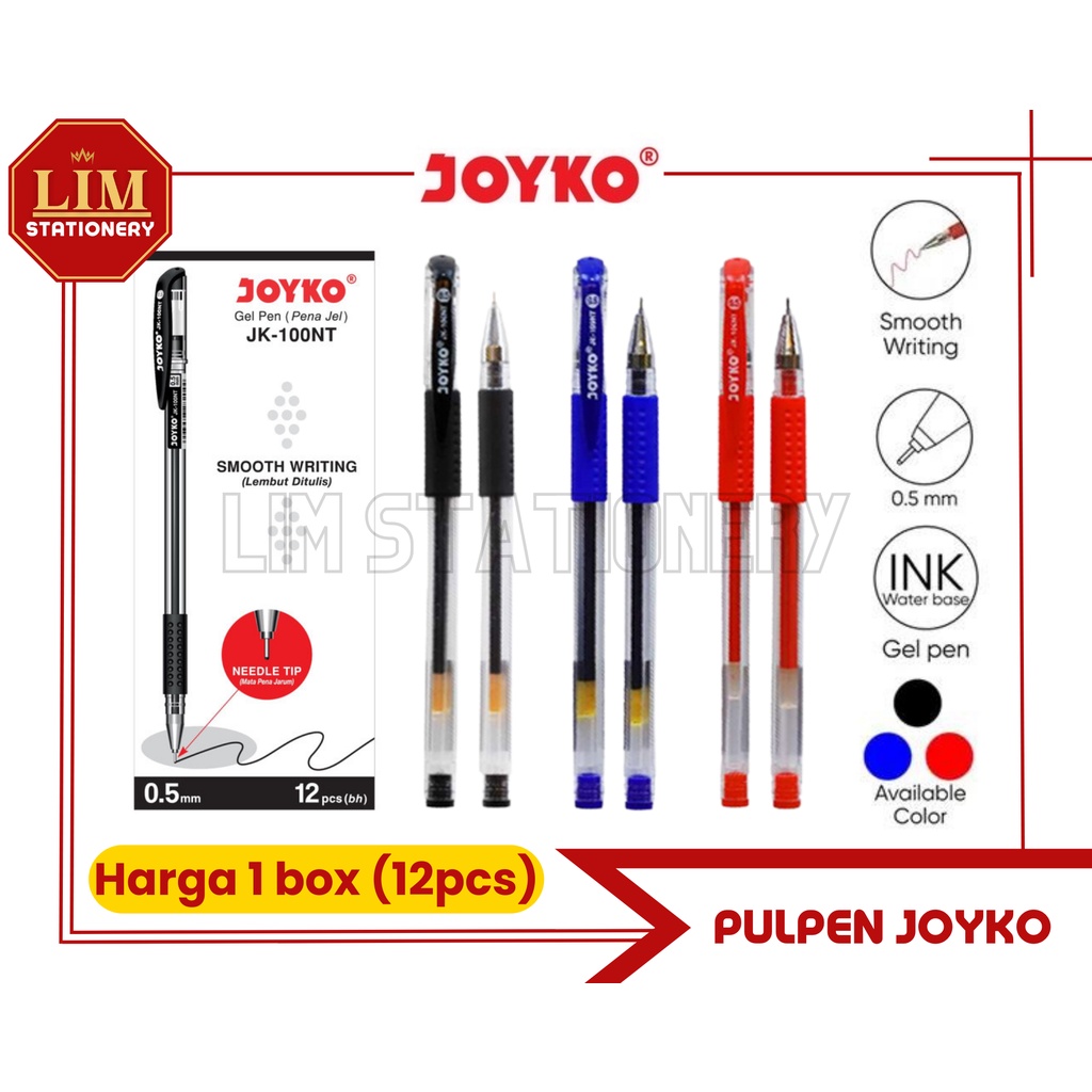 

Pulpen Gel Pen Joyko (12Pcs) JK100NT