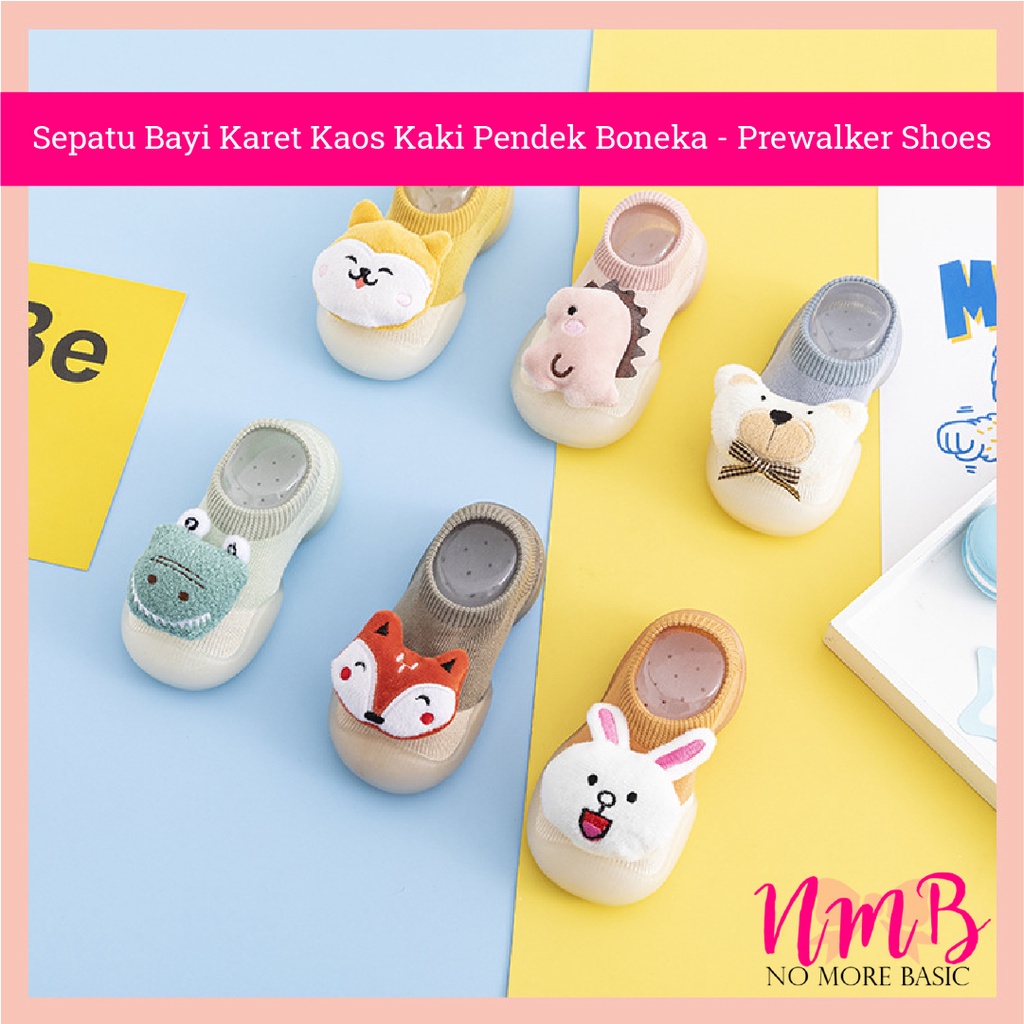 Sepatu bayi Karet Kaos Kaki Pendek Boneka - Prewalker Shoes