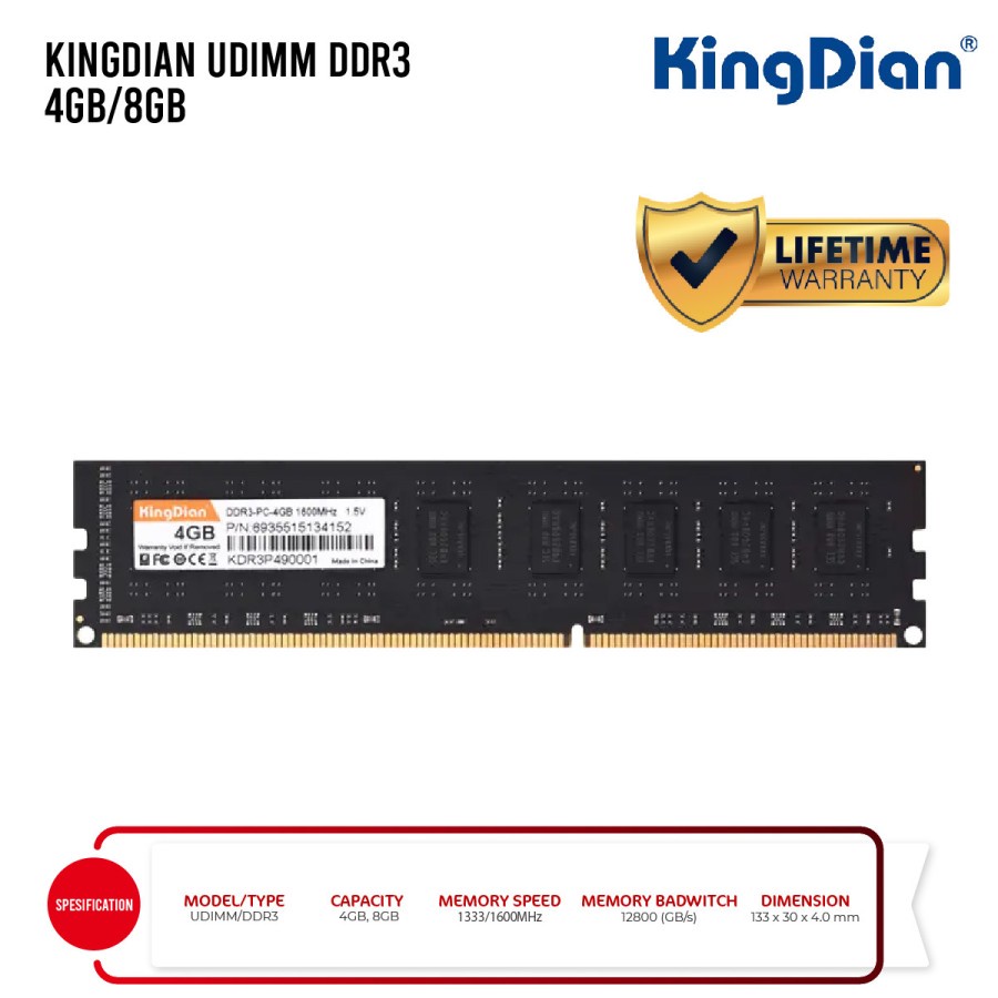 KINGDIAN RAM UDIMM PC DDR3