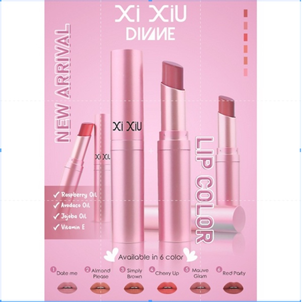 [LIPSTICK | 6 WARNA | BPOM] Xi Xiu Divine Lip Color - Lipstick | XIXIU LIPSTICK_Cerianti