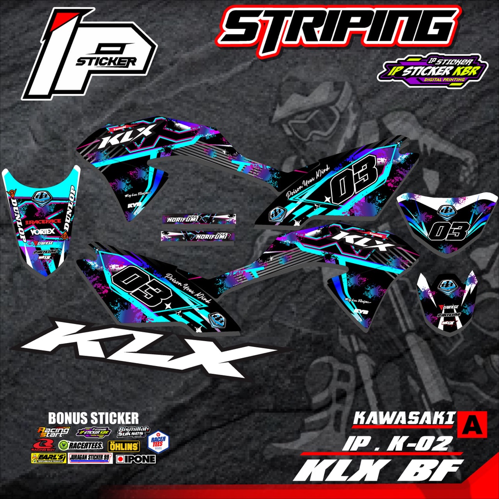 Striping Klx Bf 150 Extreme KLX G Hijau Original - Sticker Motor Kawasaki Variasi Klx Bf Klx Extreme