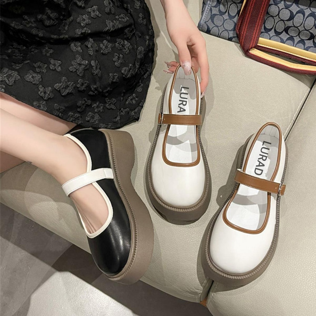 Sepatu Wanita Wedges Kekinian Platform Tinggi 5cm Sepatu Cewek Bertali Casual Import Korea Style