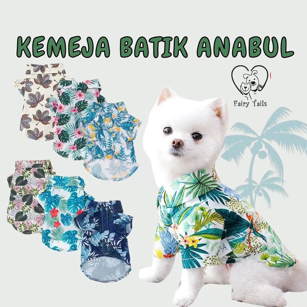 Baju Kemeja Batik Modern Untuk Anjing dan Kucing | Kostum Kaos Pakaian Anabul Motif Batik Beragam Warna | Pet Shirt Clothes