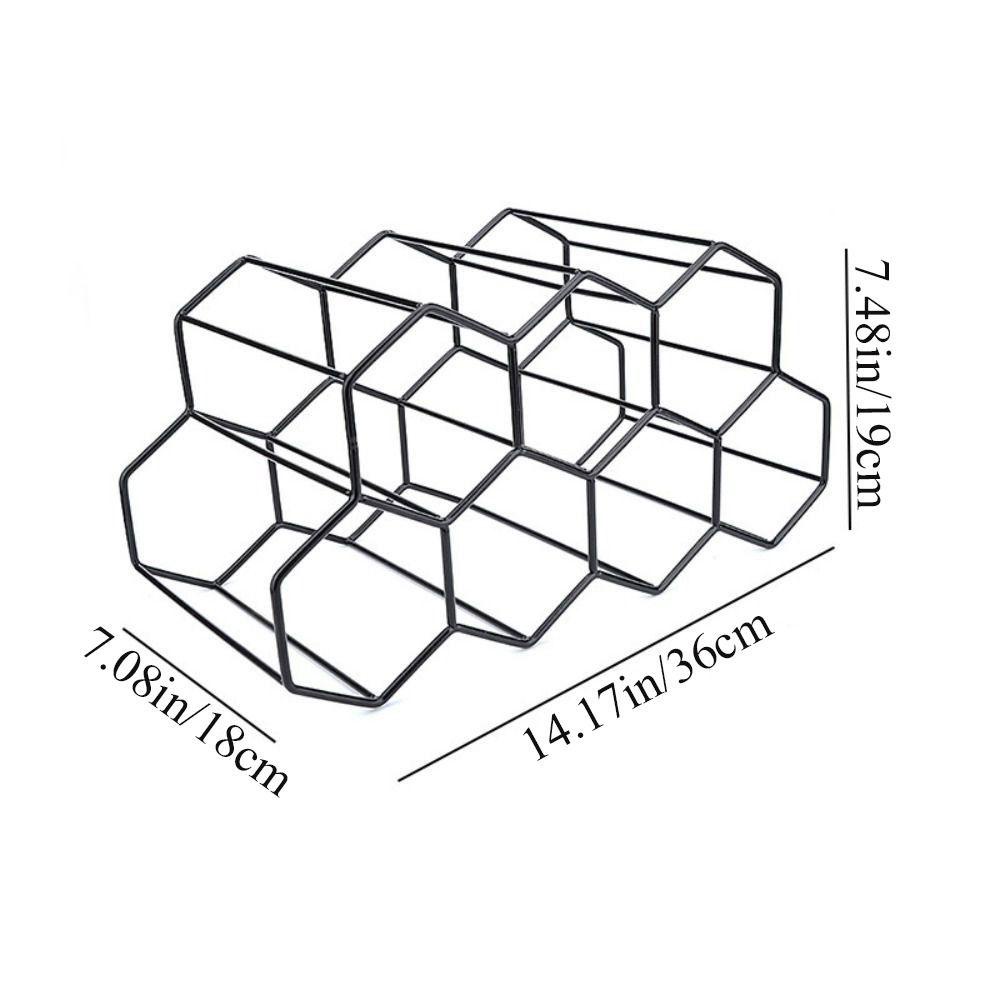 [Elegan] Rak Wine Metal Modern Barware Shelves Penghemat Tempat Hexagon Hias Penyimpanan Botol Anggur