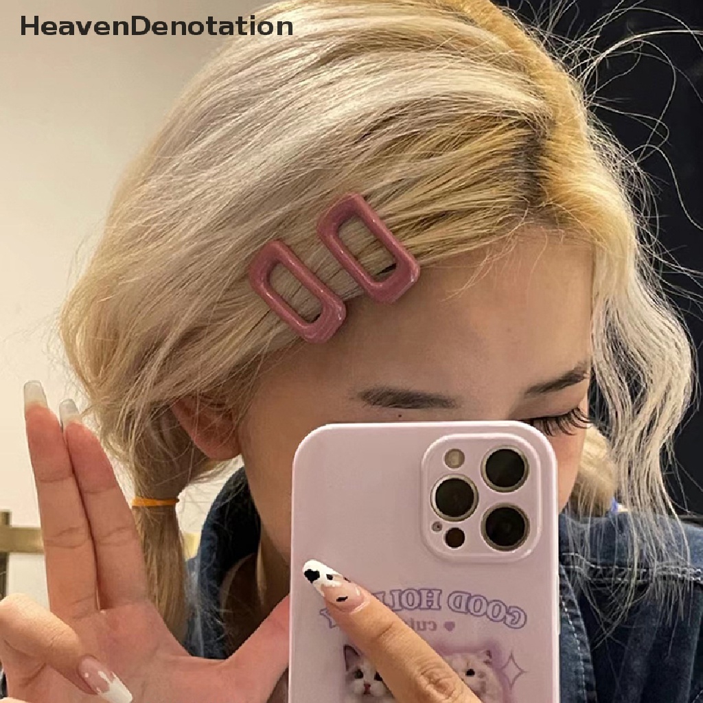 [HeavenDenotation] Gadis Baru Lucu Warna-Warni Geometris Paduan Jepit Rambut Manis Hair Clip Headband Barrette Fashion Aksesoris Rambut HDV