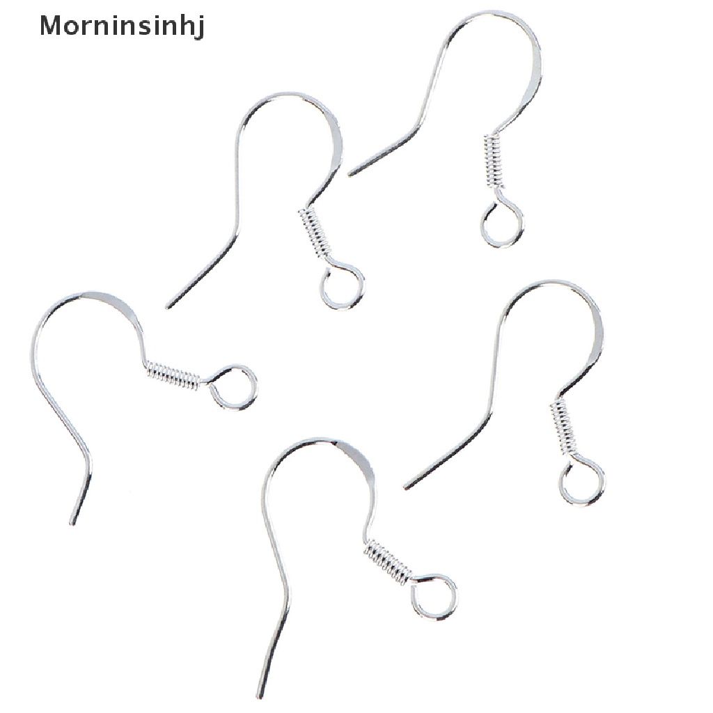 Mornin 50 Pcs 925 Sterling Silver DIY Anting Kait Bola Perhiasan Aksesori Kawat Telinga id