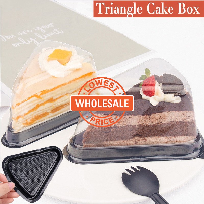 [Harga Grosir] 1PC Kotak Packing Kue Transparan Segitiga Wadah Slice Kue Sekali Pakai Cocok Untuk Slice Kue Chiffon 8 ''Mille Crepe A03