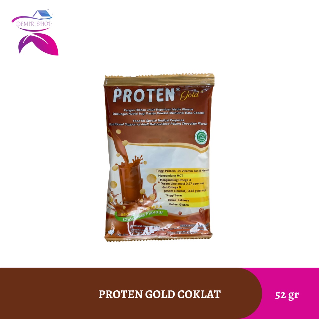 Susu Proten Gold Vanilla &amp; Coklat per Sachet 52 gr