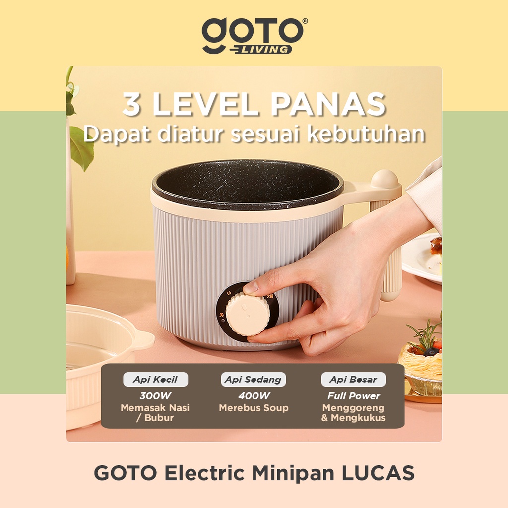 Goto Lucas Panci Listrik Mini Fry Pan Hotpot Elektrik Kukus Serbaguna