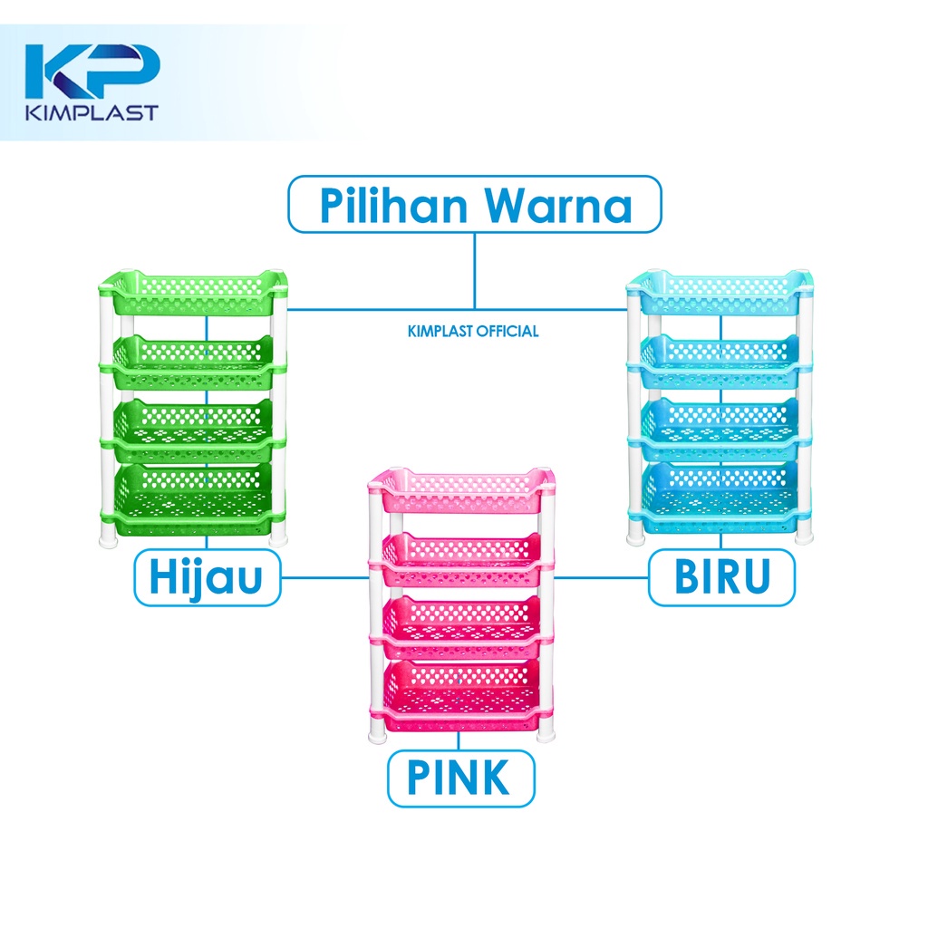 Rak Persegi Silvia Susun 4  /  Rak Susun 4 Tingkat / Rak Serbaguna / Rak Buku Portable Lemari Plastik Multifungsi