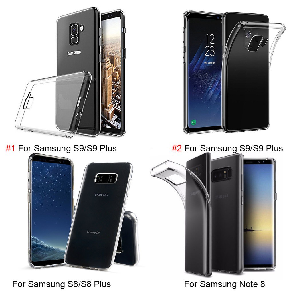 Untuk Samsung Galaxy S9 S8 S10 Note8 Slim Crystal Clear Lembut Silikon TPU Cover Case/Penjualan Panas