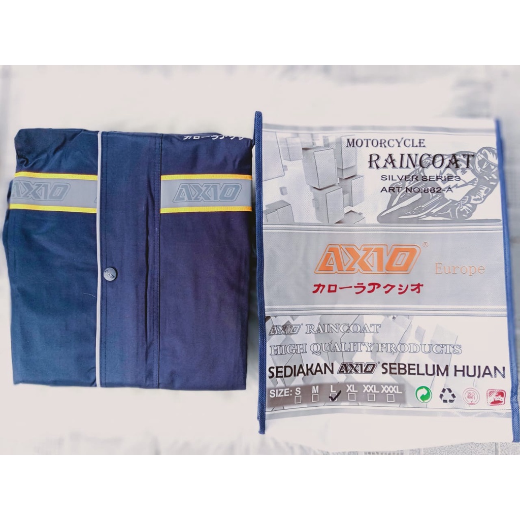 Jas Hujan Axio 882 ORIGINAL/Mantel Mantol Axio Cewek Cowok Ori/Raincoat Axio Setelan/Jas Ujan Axio Dewasa