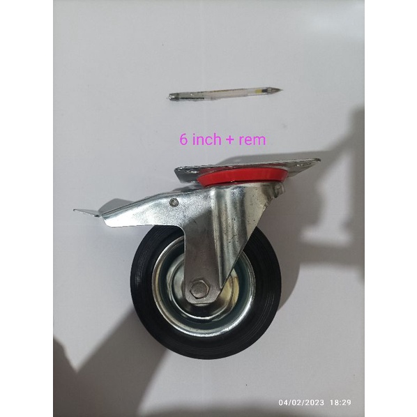 Roda Etalase 6 inch karet Hitam / Roda trolly Taiwan