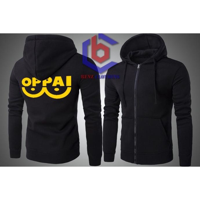 Jaket Hoodie Sweater Saitama Outerwear Pria Wanita Zipper Resleting Depan Polos Sablon Polyflek Kore