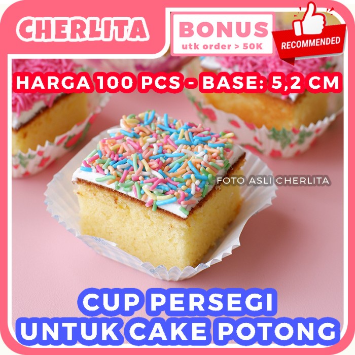 [Tempat Roti] Kertas Cake Potong Cup Kue Square Case Greaseproof Paper Tahan Minyak [Pbaked]