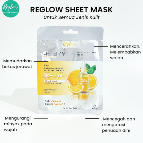 REGLOW 5pcs Paket Skincare dr Sindy Facial Wash + Serum + Cream + Toner + Sheet Mask Original Official Store