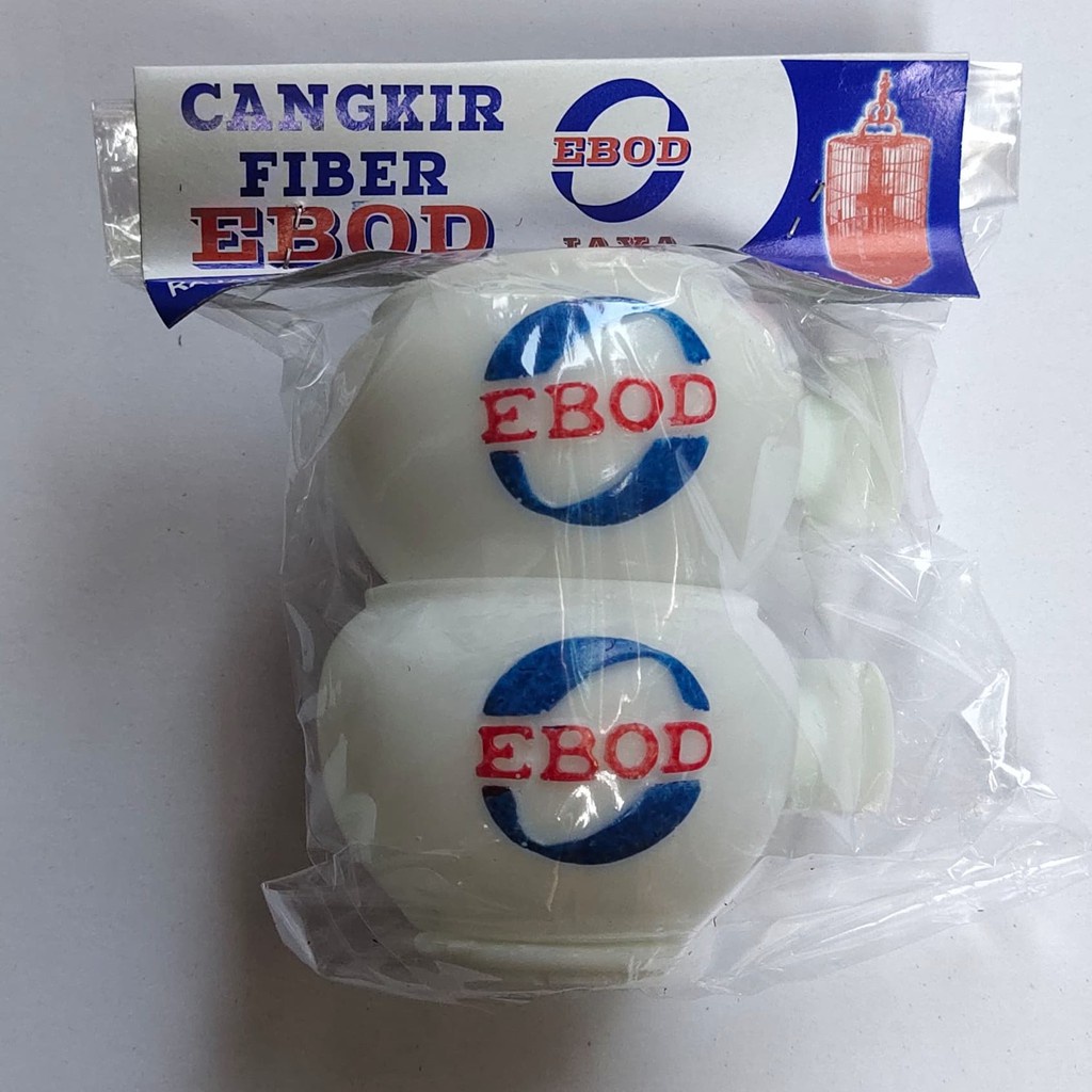 READY CANGKIR CEPUK FIBER EBOD JAYA WADAH TEMPAT PAKAN VOER MINUM BURUNG FIBER PUTIH EBOD JAYA 1 SET