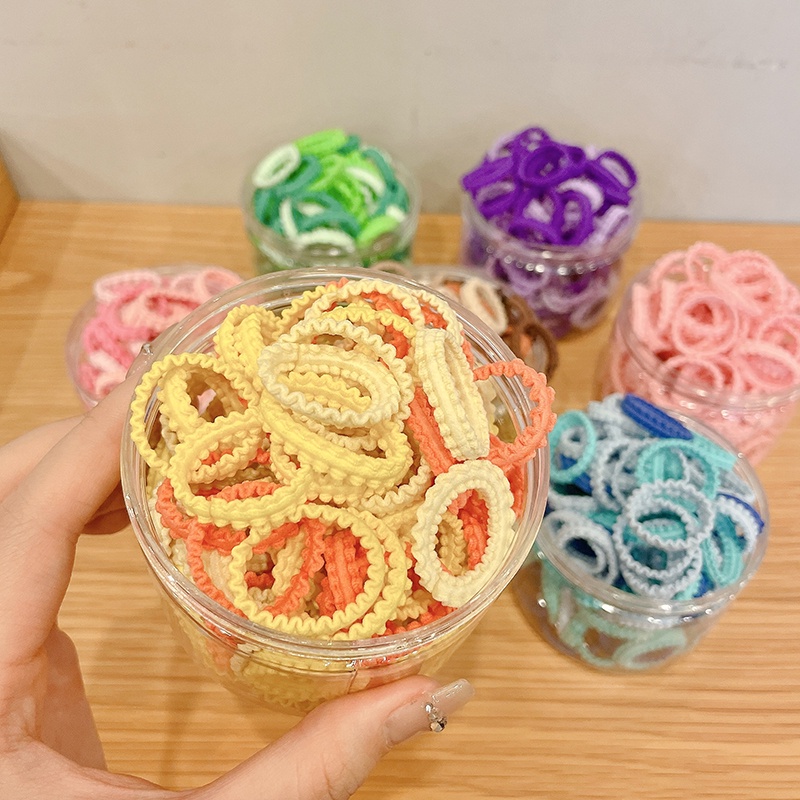 Bando Berwarna Permen Dengan Elastisitas Tinggi Tidak Sakit Rambut Karet Gelang Rambut Anak Tali Rambut Bayi Cincin Hiasan Kepala