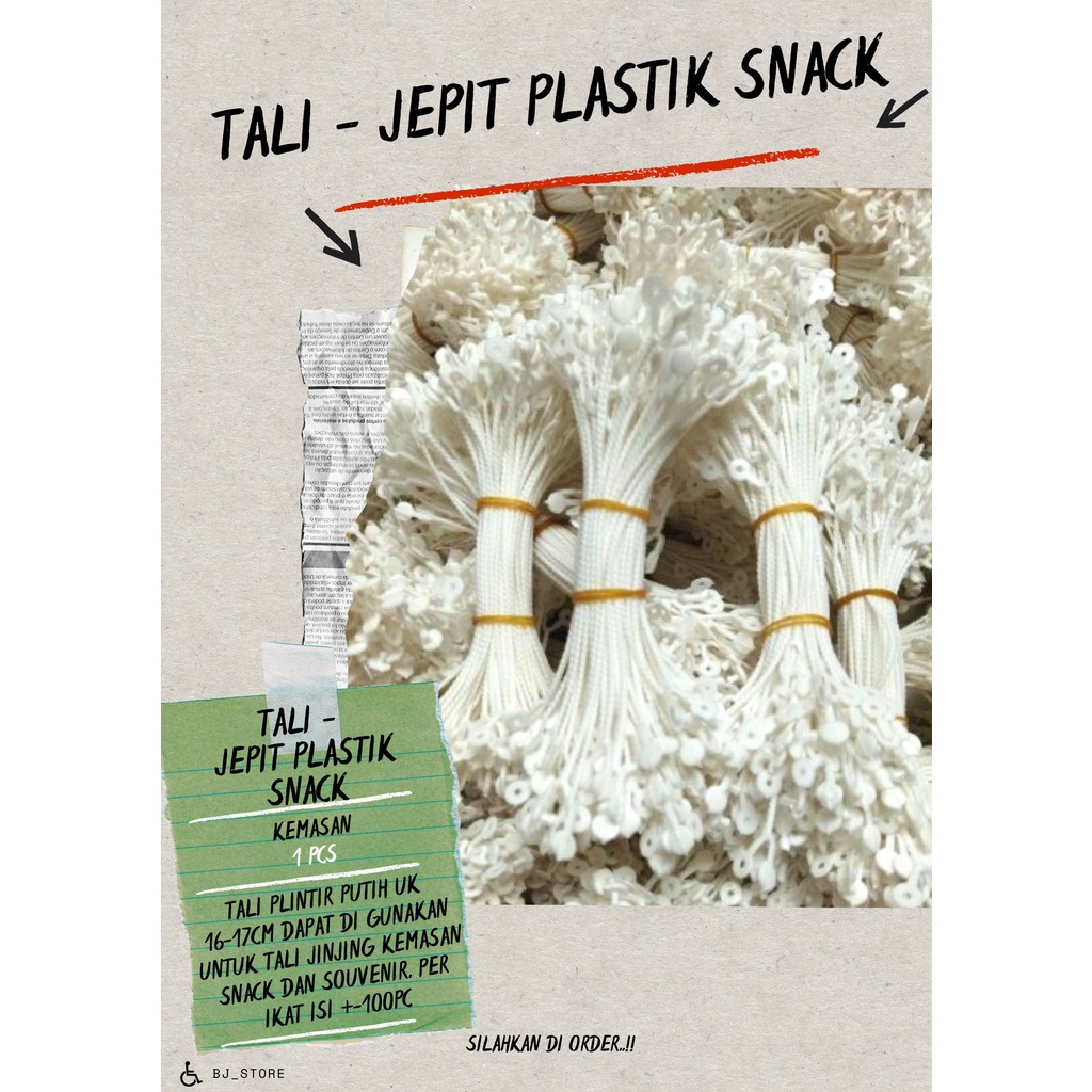 【⚡PROMO TERMURAH⚡】Tali Plintir / Pelintir +-100Pcs||tali plintir / tali jepit plastik / jinjing snac
