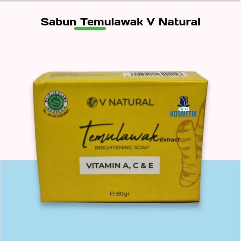 V Natural Brightening Soap / Sabun Batang Temulawak 80gr