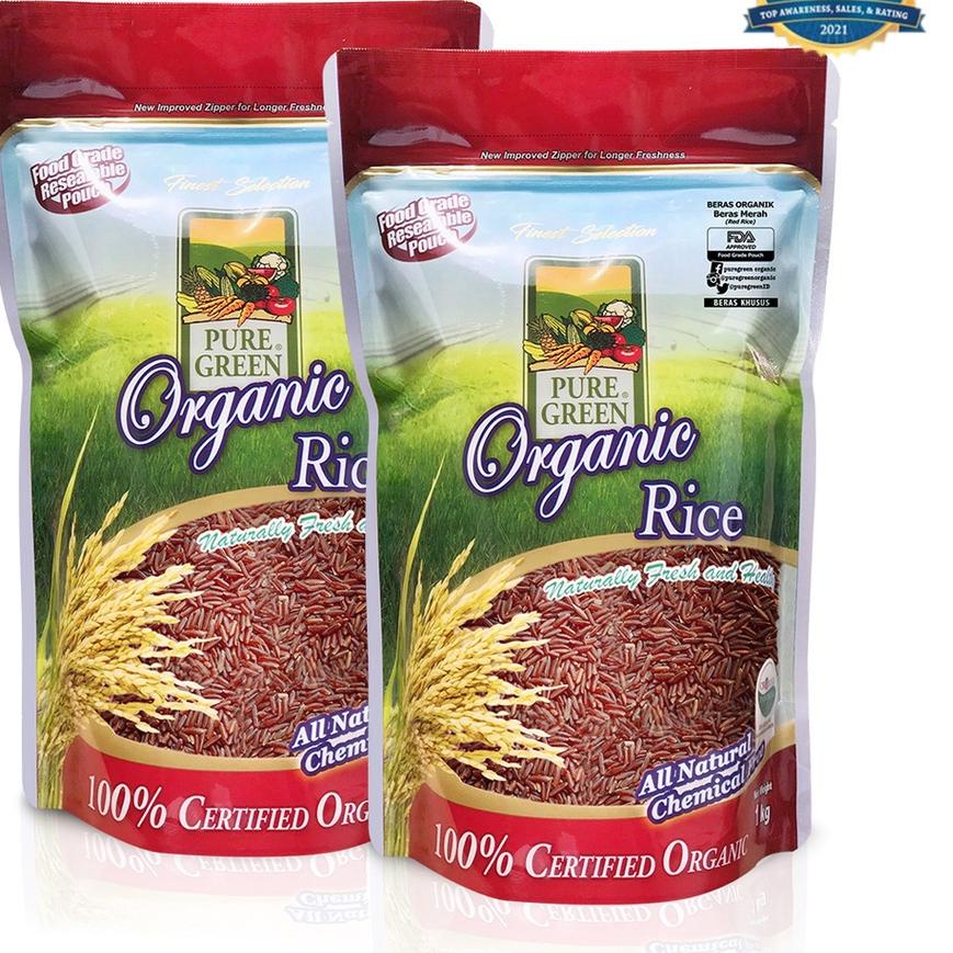 

♡ Puregreen Organic Rice Beras Organik Beras Merah (Red Rice) paket 2 x 1kg ☎