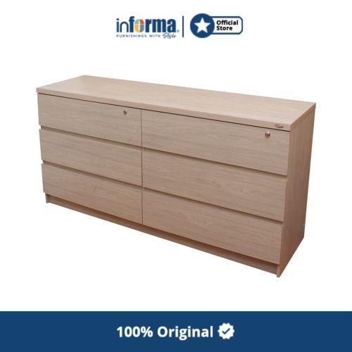 Terlaris Informa - Maxy Kabinet Laci Pakaian Double 3 Tingkat - Acacia
