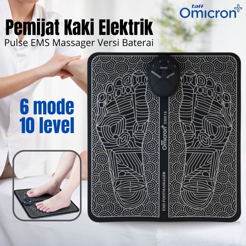 Taffomicron Matras Alas pijat kaki elektrik pulse EMS versi baterai