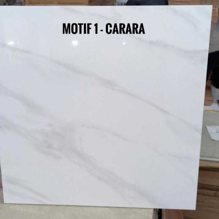 ✱ GRANIT LANTAI 60x60 PUTIH MOTIF MARMER CARARA MARBLE HARGA PERDUS - HABITAT ❆