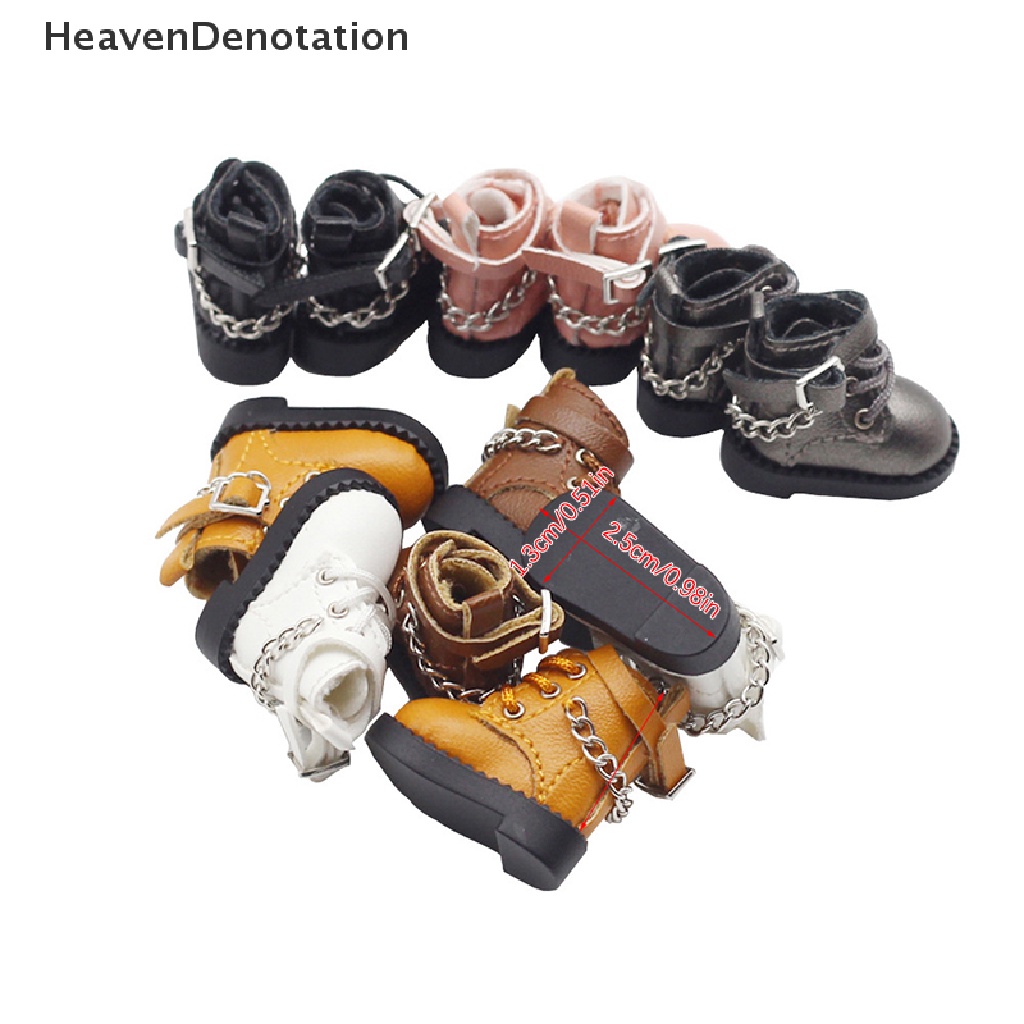 [HeavenDenotation] 1 Pair Doll Shoes Lovely Chain Boots New Casual Hand-made Ob11 DOD 1 / 12 Bjd Doll Shoes Doll Accessories HDV